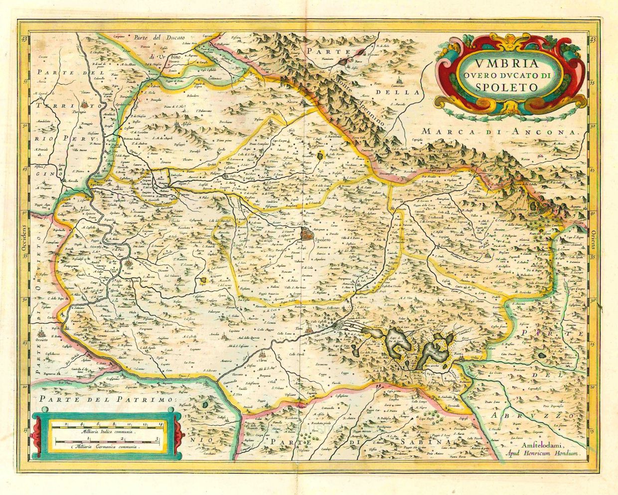 Antique map of Umbria