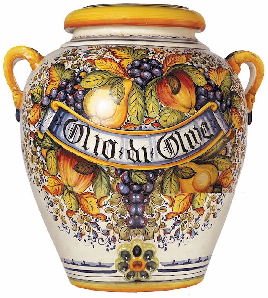 Deruta deorative oil jar