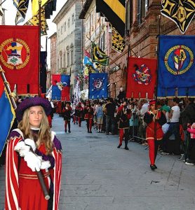 Parade during the Palio of Città della Pieve